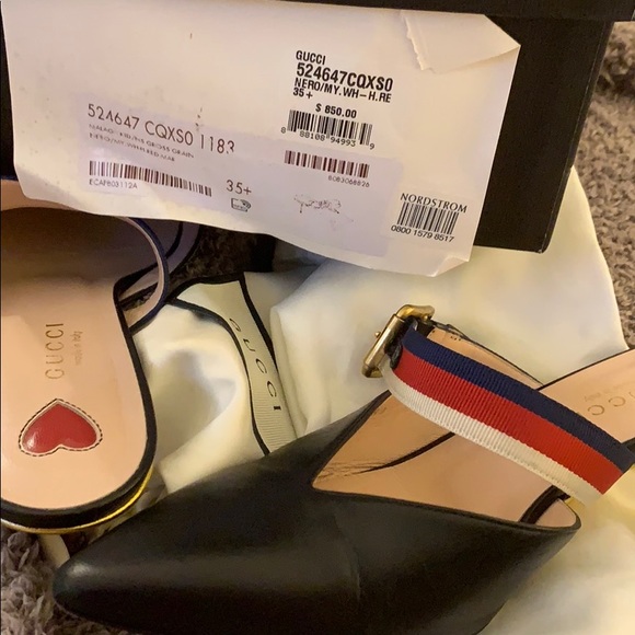 100% authentic $940 GUCCI leather mules Size 5.5 - Picture 11 of 14